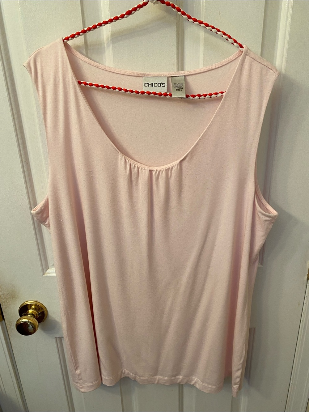 Chico's Soft Pale Pink Sleeveless Scoop Neck Tank